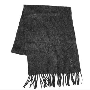 YSL wool scarf- dark grey